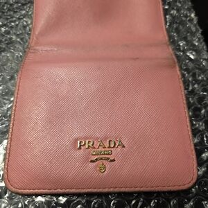 PRADA Milano Pink Saffiano Leather Wallet Interior